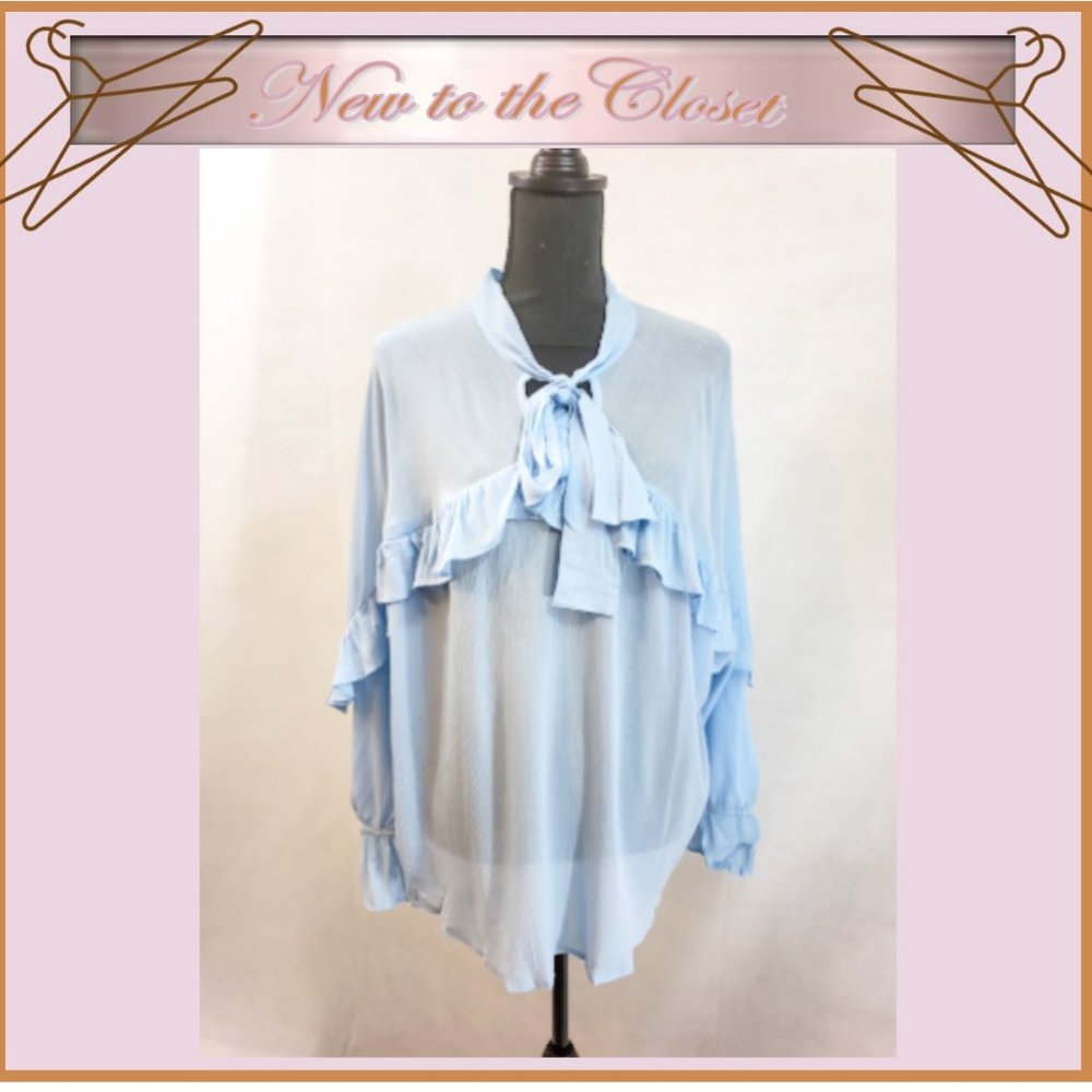 Blue Ruffle Shirt